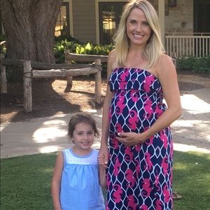 Summer strapless Maxi dress.